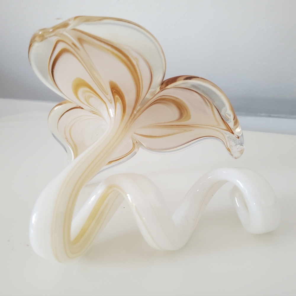 Vintage Murano Glass Flower Lily Italian Blown Glass - Picture 3 of 3